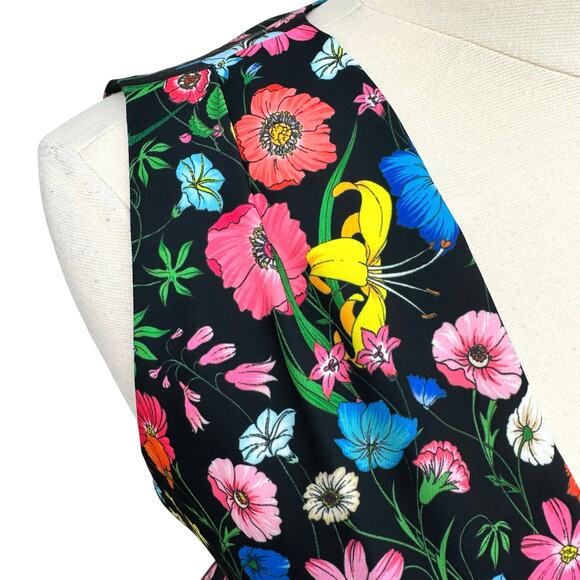 Elie Tahari Womens Jila V-Neck Fit & Flare Midi Dress Size 6 Multicolor Floral - Picture 5 of 15